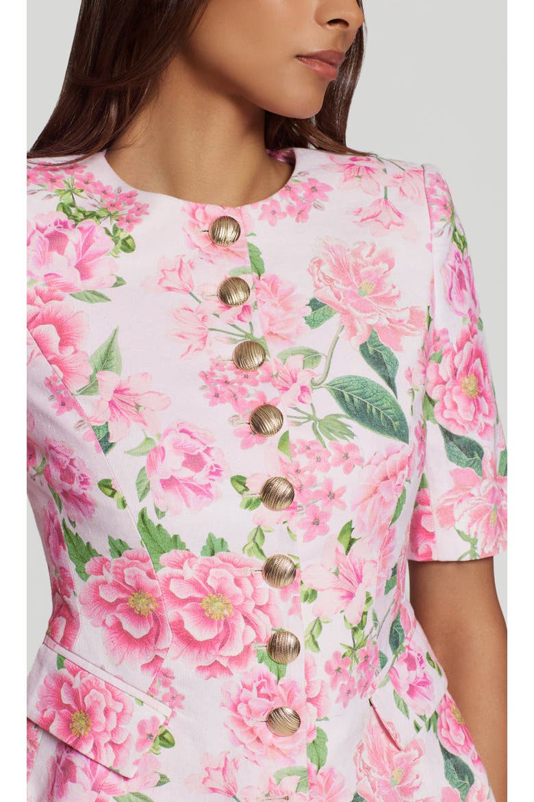 Adriana Floral Linen Jacket, Alternate, color, pink, Floral