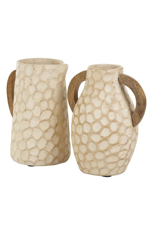 Sonoma Sage Home Set Of 2 Paper Mache Vases In Beige
