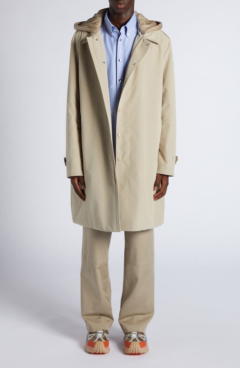 Moncler Miroir Coat with Removable Hood, Alternate, color,