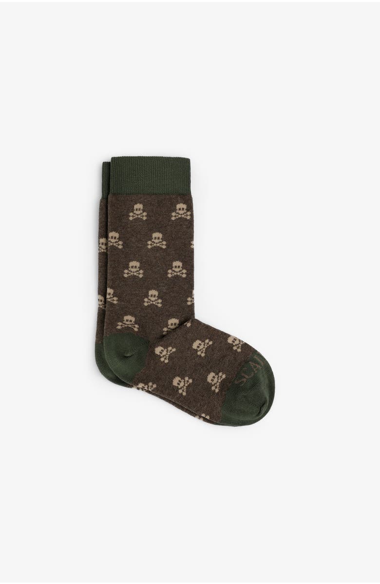 Scalpers Skull M Socks Kids, Main, color, Brownmelange