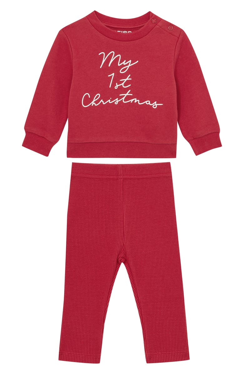 Reiss Ossie Sweatshirt & Leggings Set, Main, color, Red