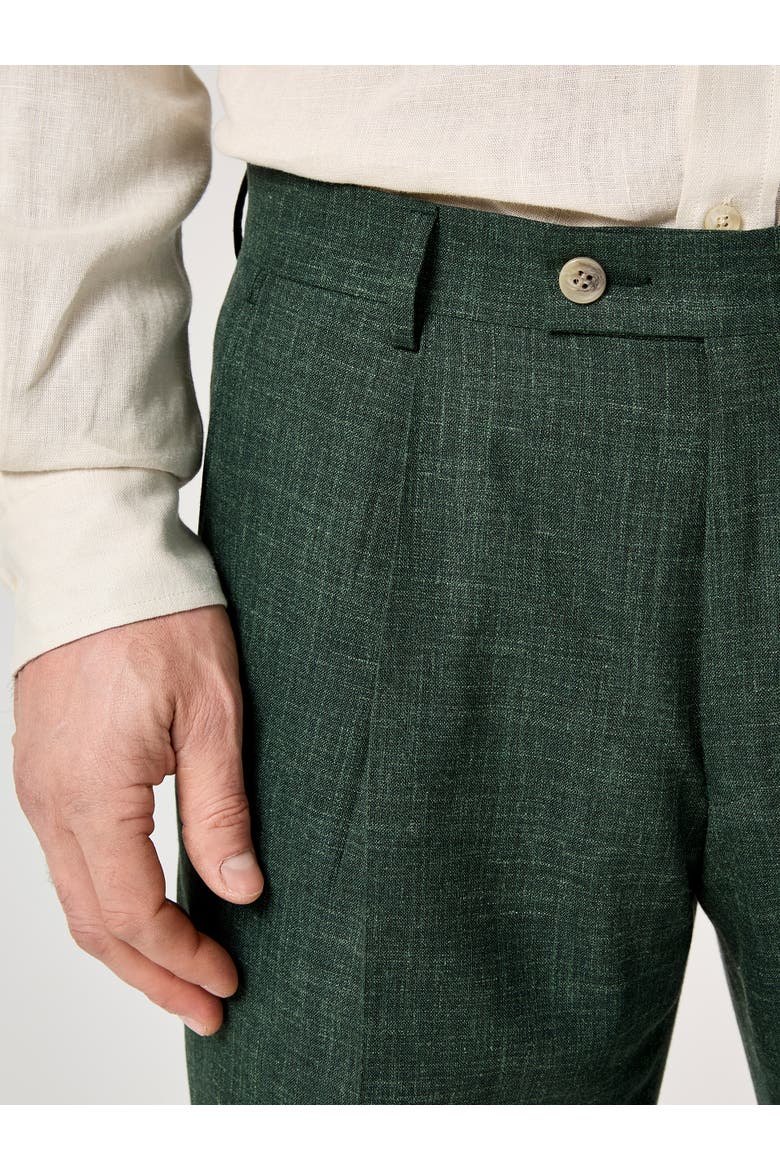 Linen Wool Blend Trousers, Alternate, color, Emerald Green