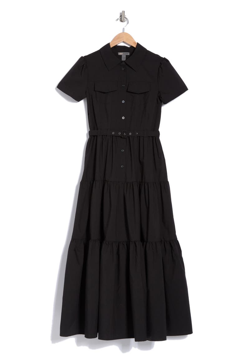 Hailey Western Maxi Shirtdress, Alternate, color, BLACK