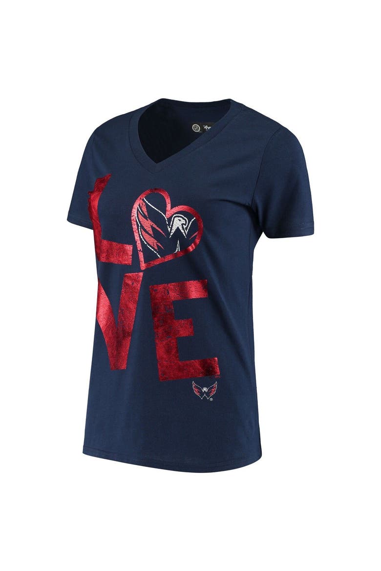 Women's G-III Sports by Carl Banks Navy Washington Capitals Game On V-Neck T-Shirt, Alternate, color, Navy