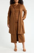 Renee C Faux Suede Longline Coat