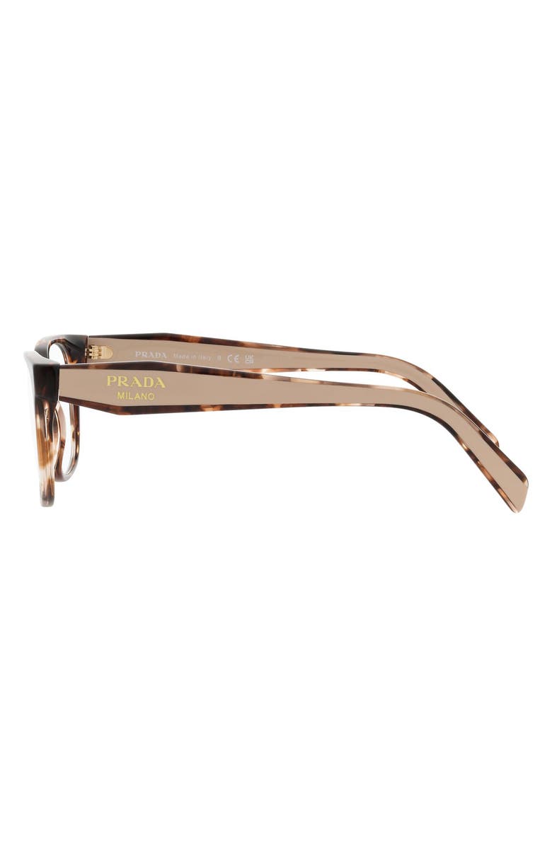 Prada 52mm Rectangular Optical Glasses, Alternate, color, Caramel