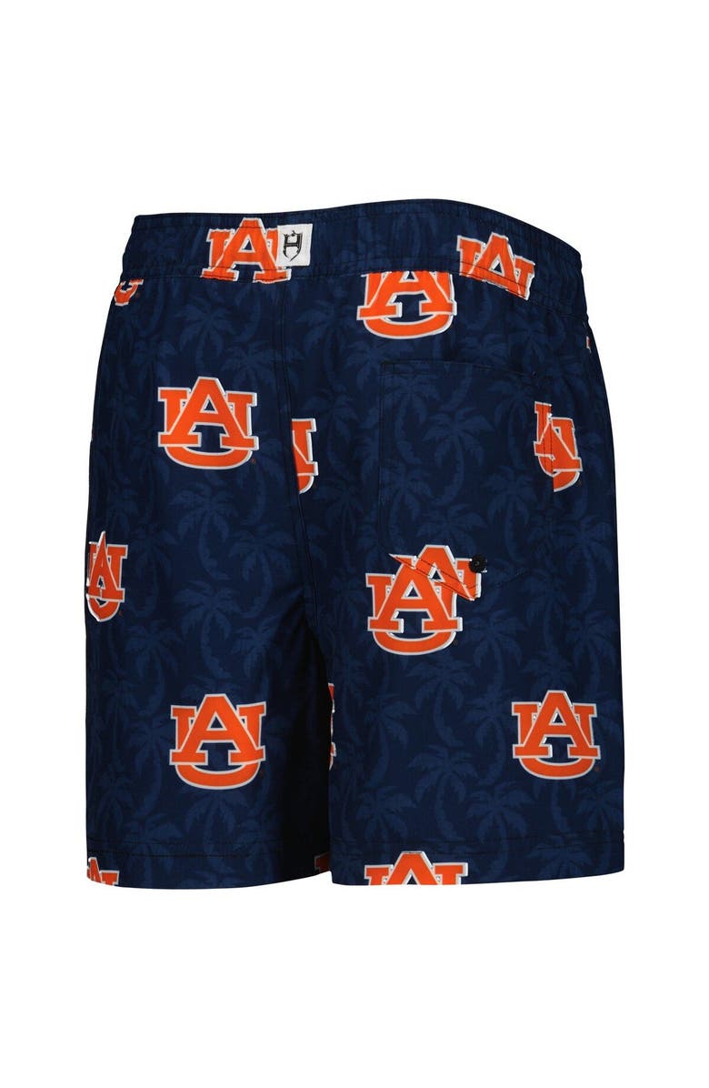 Wes & Willy Youth Wes & Willy  Navy Auburn Tigers Palm Tree Swim Shorts, Alternate, color, 