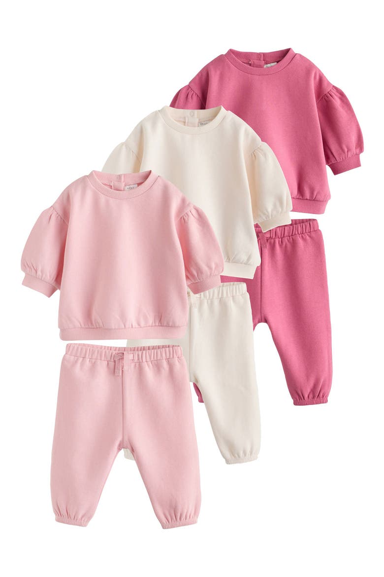 Kids' 6-Piece Sweatshirt & Joggers Set, Main, color, PINK