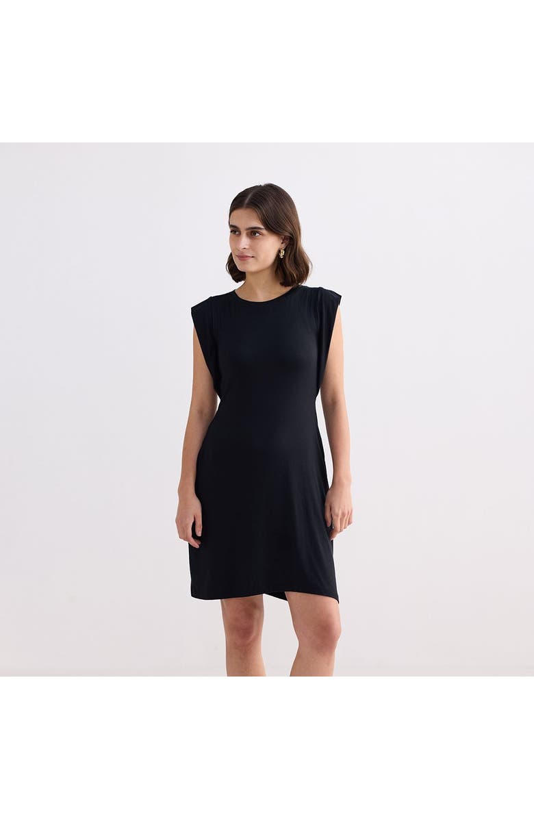 Reistor Muscle Tee Short Dress in Black, Alternate, color, Solid