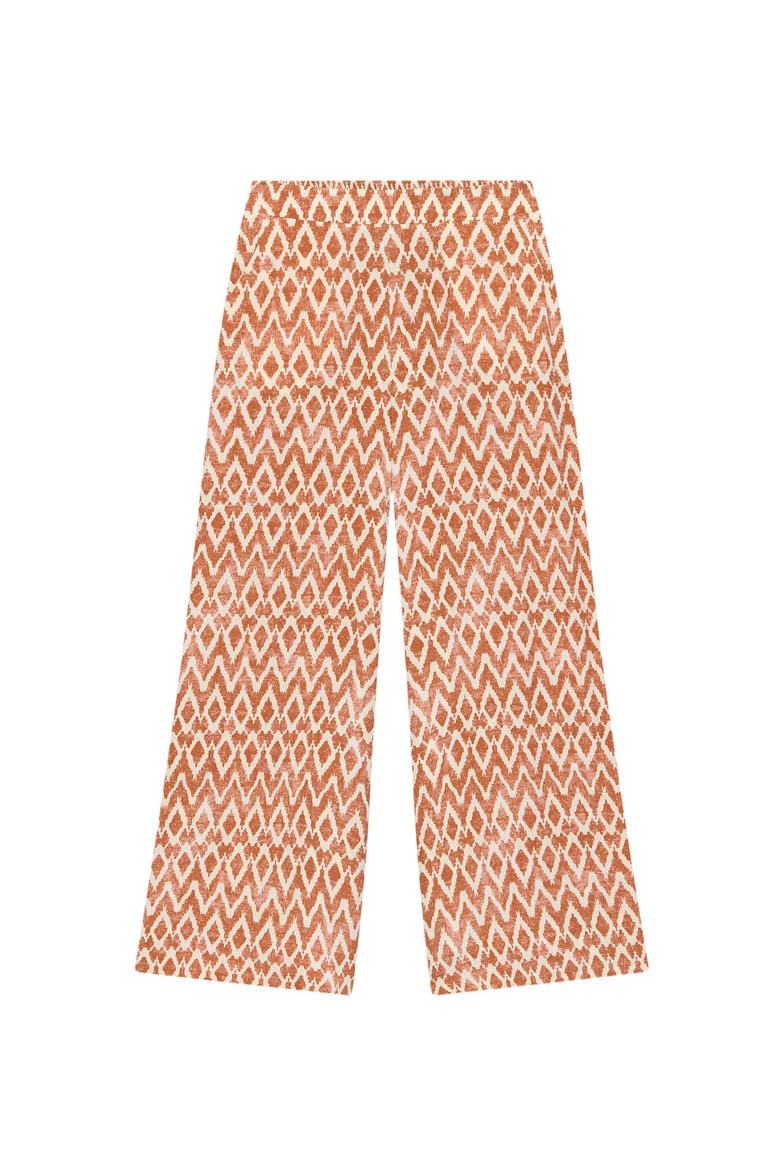 Geo Print Wide Leg Trousers, Alternate, color, Orange