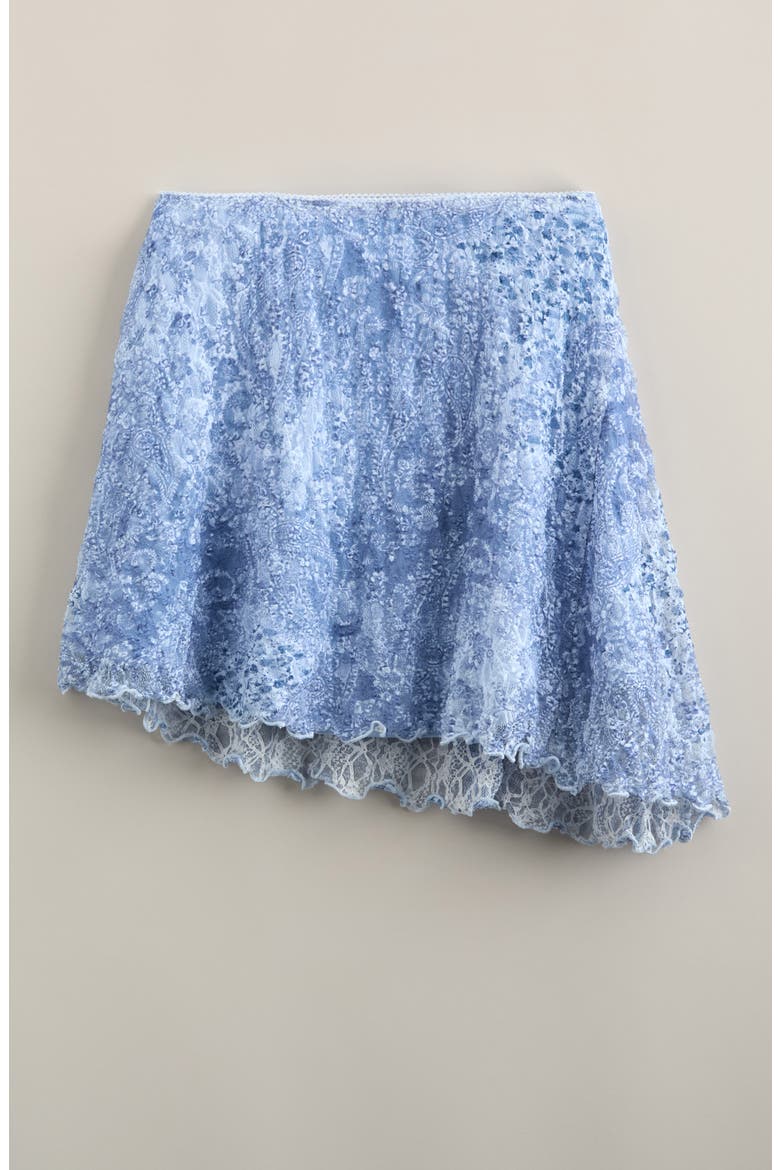 Kids' Asymmetric Lace Skirt, Main, color, BLUE VEIL PAISLEY PATCH