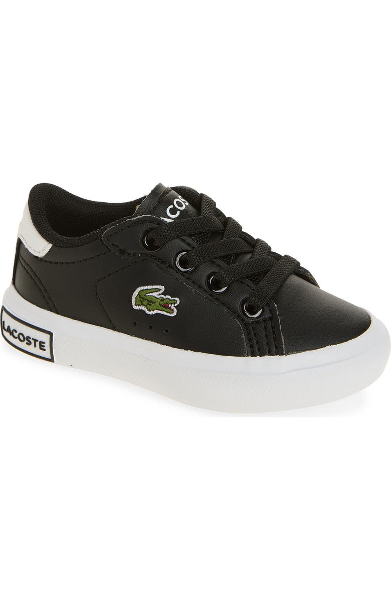 Lacoste Kids' Powercourt Sneaker, Main, color, Black/ White