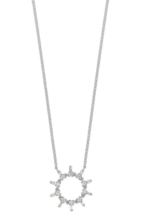 Getty Diamond Circle Pendant Necklace