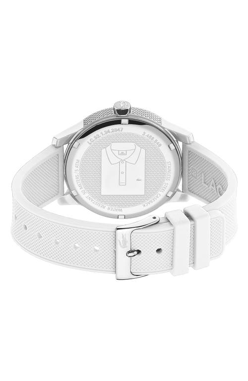 Lacoste 12.12 Rubber Strap Watch, 42mm In White