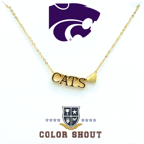 Kansas State University Gold Heart Necklace