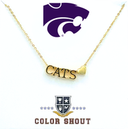 Color Shout Kansas State University Gold Heart Necklace
