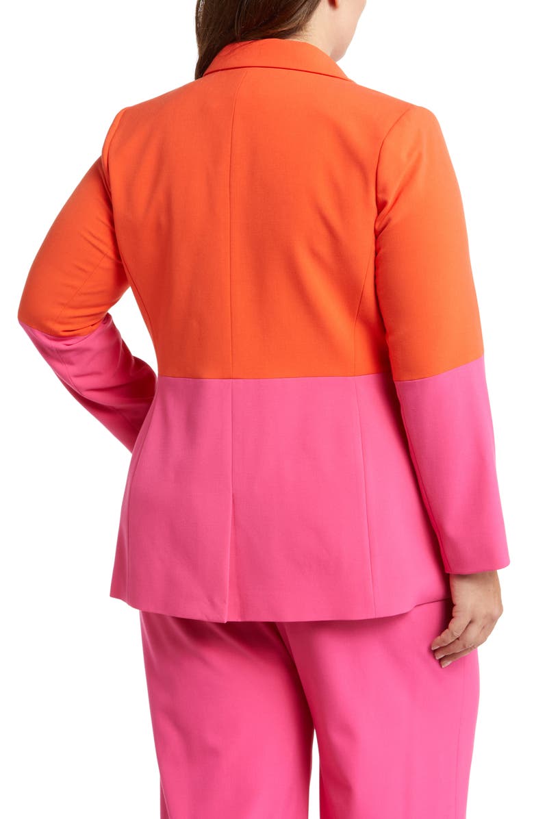 Tahari ASL Colorblock Peak Lapel Blazer, Alternate, color, 