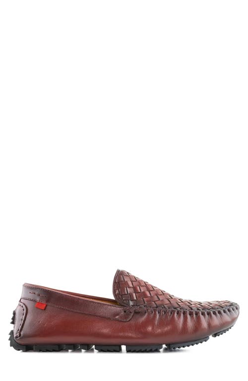 Marc Joseph New York Spring Street Woven Leather Driving Loafer In Wine Basket Napa