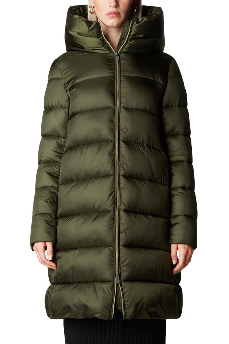 Lysa Quilted Hooded Longline Coat, Main, color, PINE GREEN