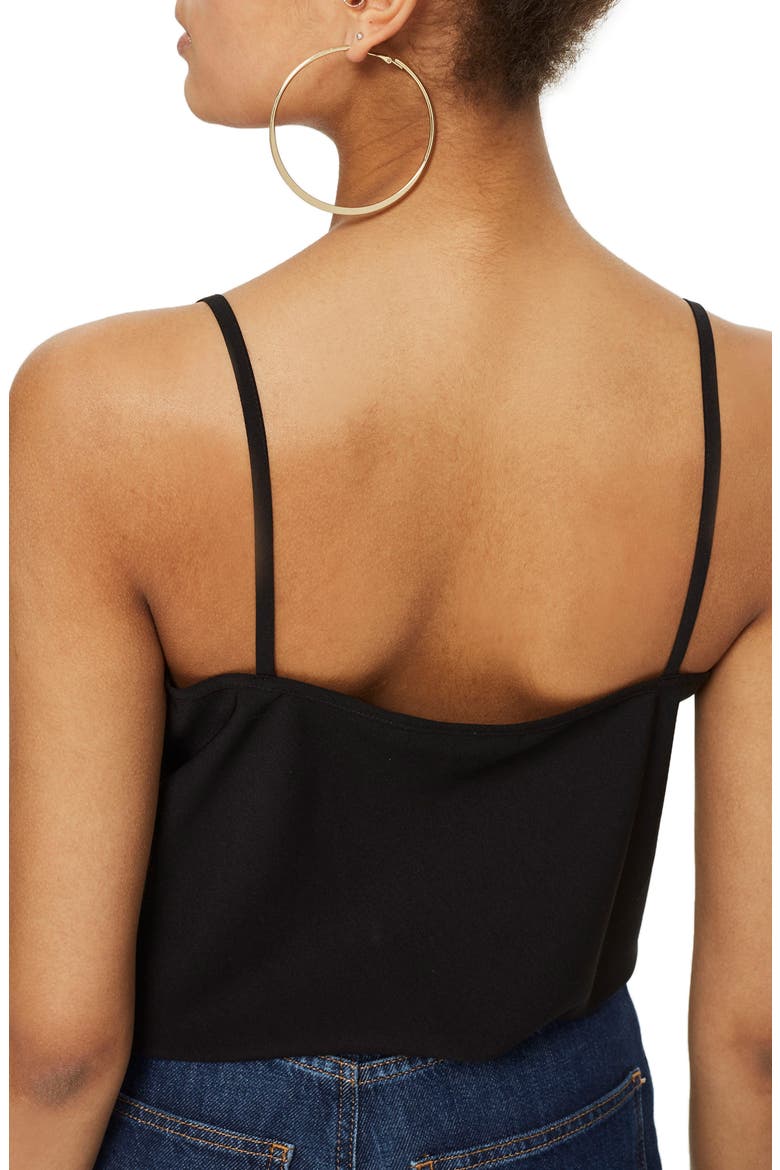 Cowl Neck Camisole, Alternate, color, BLACK