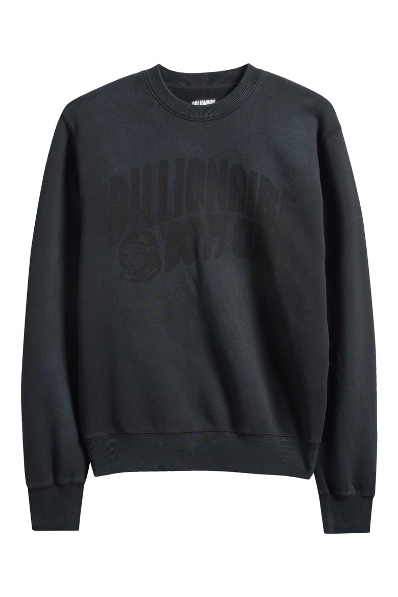 Curve Logo Faded Sweatshirt, Alternate, color, BLACK