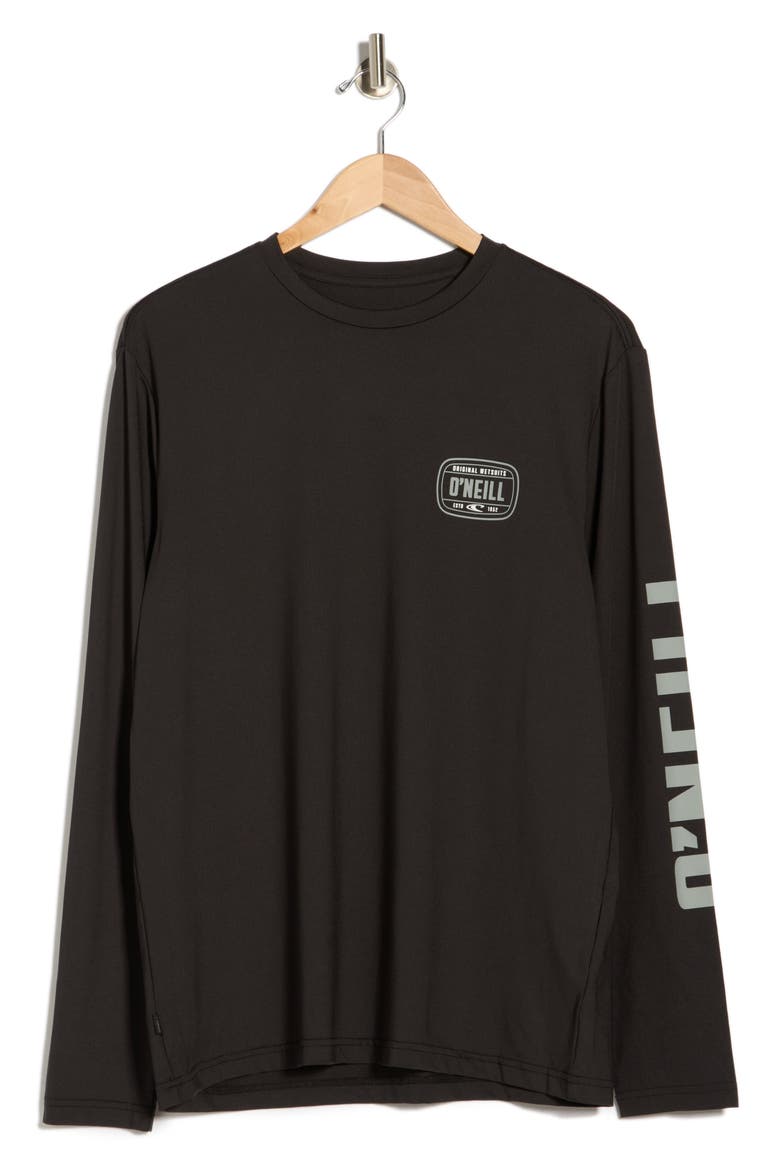 TRVLR UPF Wordmark Long Sleeve T-Shirt, Alternate, color, BLACK