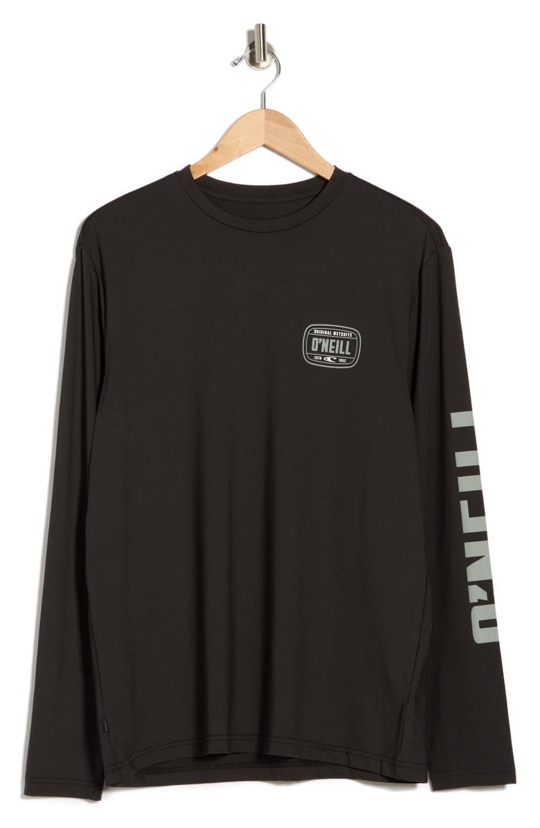 O'Neill TRVLR UPF Wordmark Long Sleeve T-Shirt, Main, color, Black