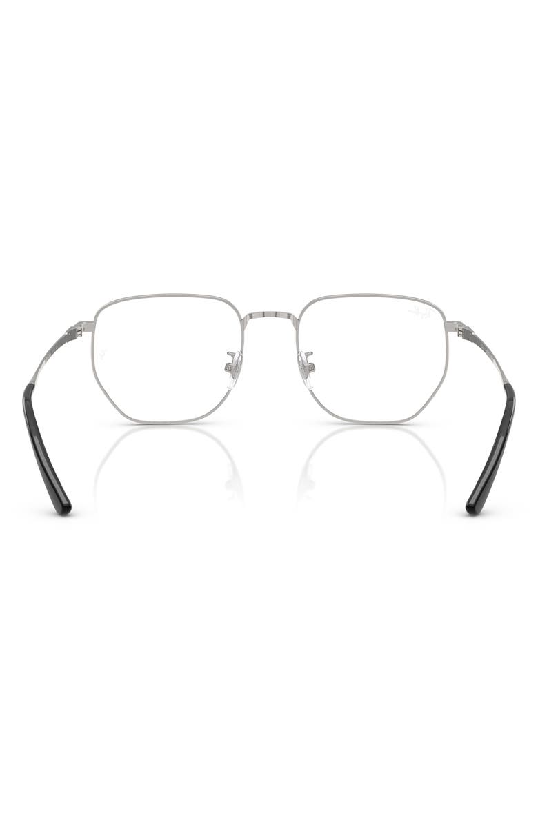Ray-Ban 53mm Square Optical Glasses, Alternate, color, Black Silver