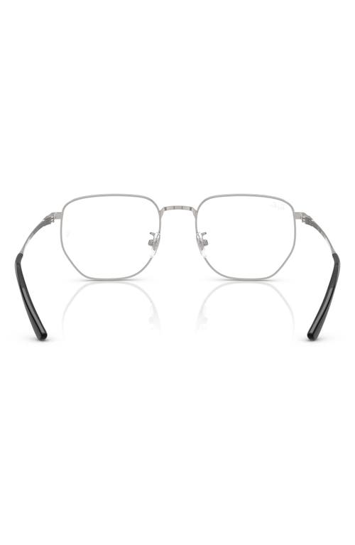 Ray Ban Ray-ban 53mm Square Optical Glasses In Black Silver
