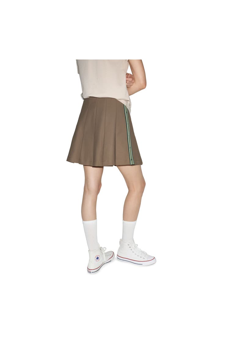 Pleated Track Skirt, Alternate, color, Taupe
