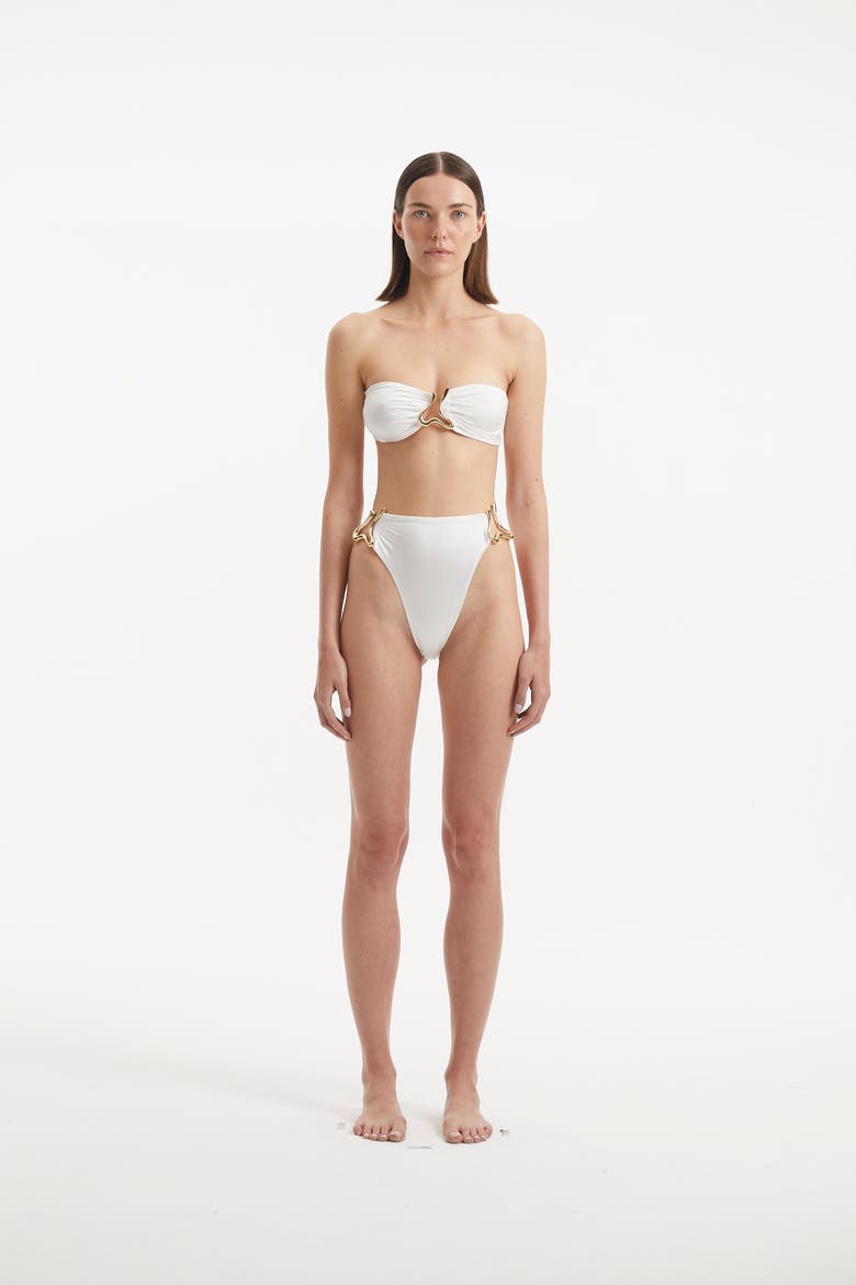 Clyde Waist Satin Bikini Bottom, Alternate, color, White