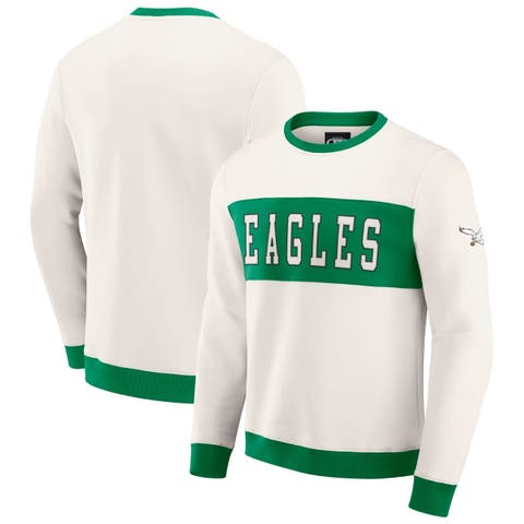 Men's Darius Rucker Collection by Fanatics  Cream Philadelphia Eagles Colorblock Pullover Sweatshirt