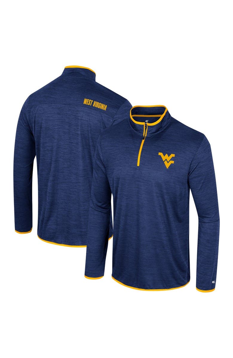 COLOSSEUM Men's Colosseum Navy West Virginia Mountaineers Wright Quarter-Zip Windshirt, Main, color, 
