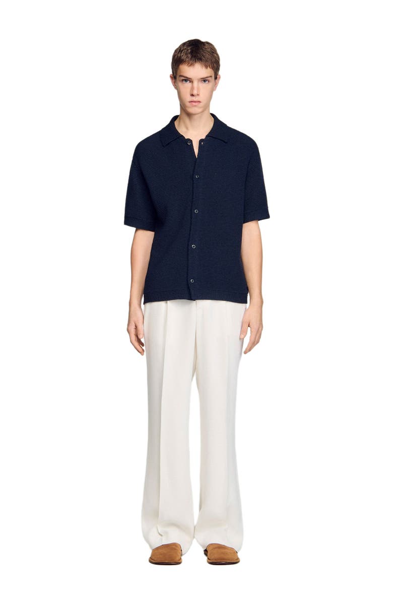 SANDRO Jute shirt, Alternate, color, Navy Blue