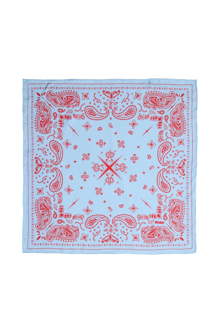 Paisley Silk Bandana Scarf 20, Main, color, Dreamscape Blue