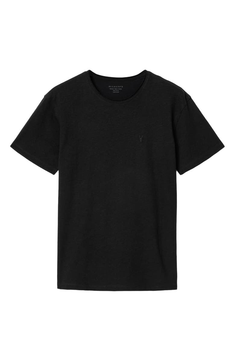 AllSaints Flax Short Sleeve T-shirt, Alternate, color, Jet Black