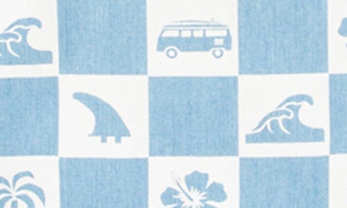 Miki Miette Kids' Jerry Surf Check Short Sleeve Cotton Button-up Shirt In Point Break