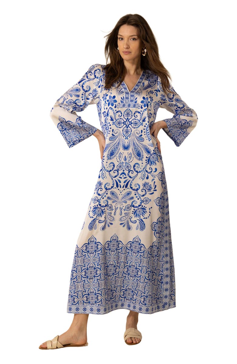 Halebob Nalani Charmeuse Caftan Dress, Alternate, color, 