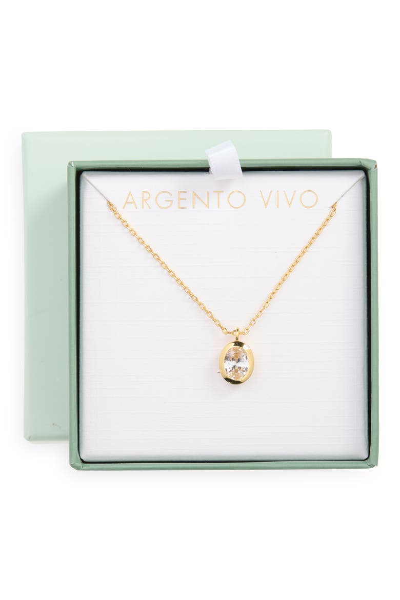 Oval Crystal Pendant Necklace, Main, color, GOLD