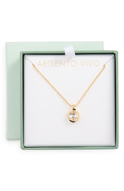 Oval Crystal Pendant Necklace