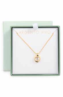 Oval Crystal Pendant Necklace
