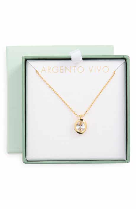 Oval Crystal Pendant Necklace