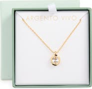 Argento Vivo Sterling Silver Oval Crystal Pendant Necklace