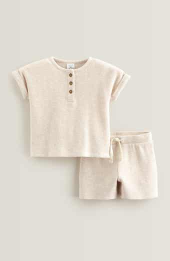 Nordstrom Waffle Knit Henley & Shorts Set