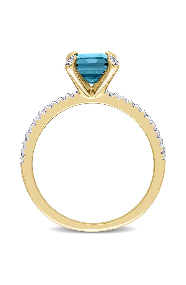Julianna B. Blue Topaz & Diamond Octagonal Ring 14k, Alternate, color, Topaz