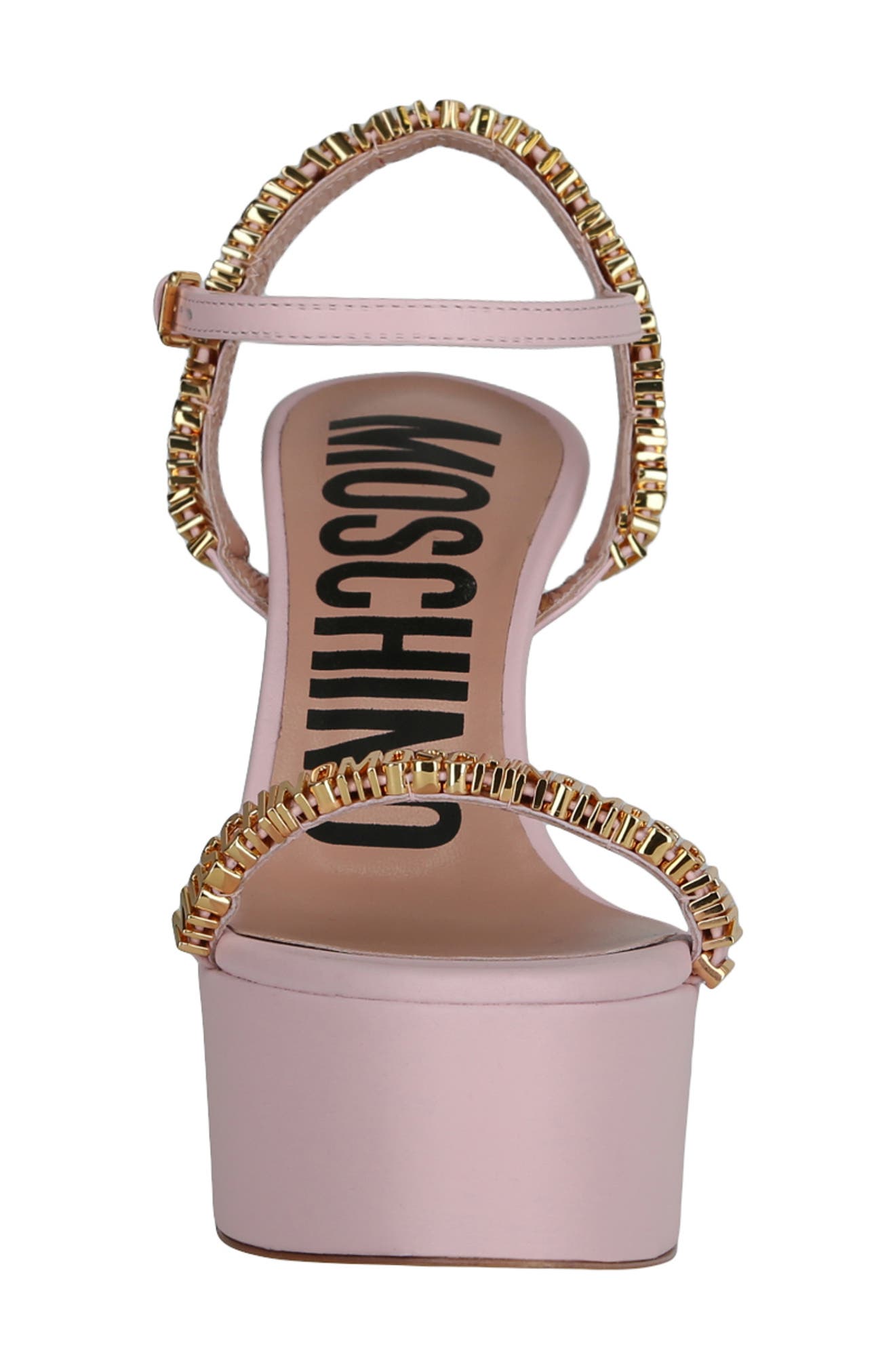 Moschino Logo Platfrom Sandal, Alternate, color, 