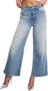 Good American Good Skate Ankle Wide Leg Jeans