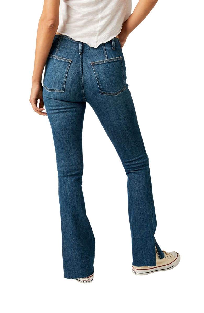 Free People Level Up Side Slit Bootcut Jeans, Alternate, color,