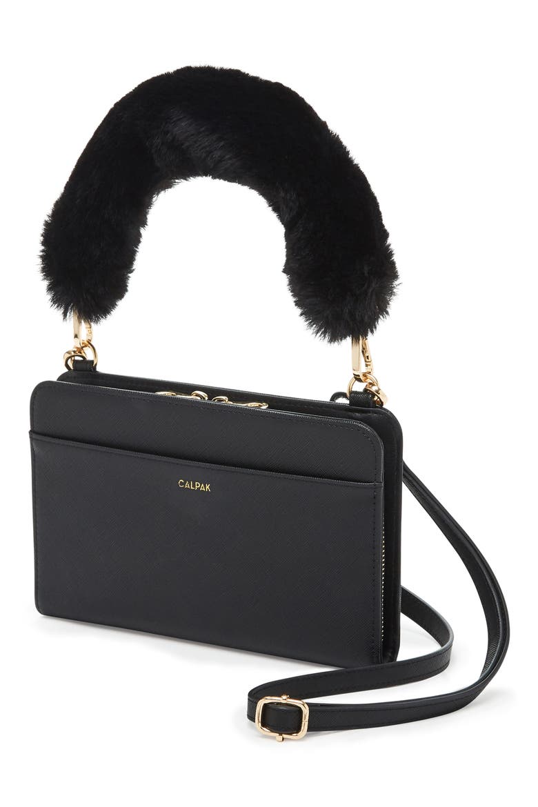 Faux Leather RFID Travel Wallet, Alternate, color, BLACK