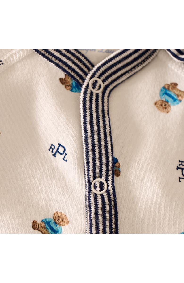 Ralph Lauren Print Footie, Alternate, color, White Bear Print